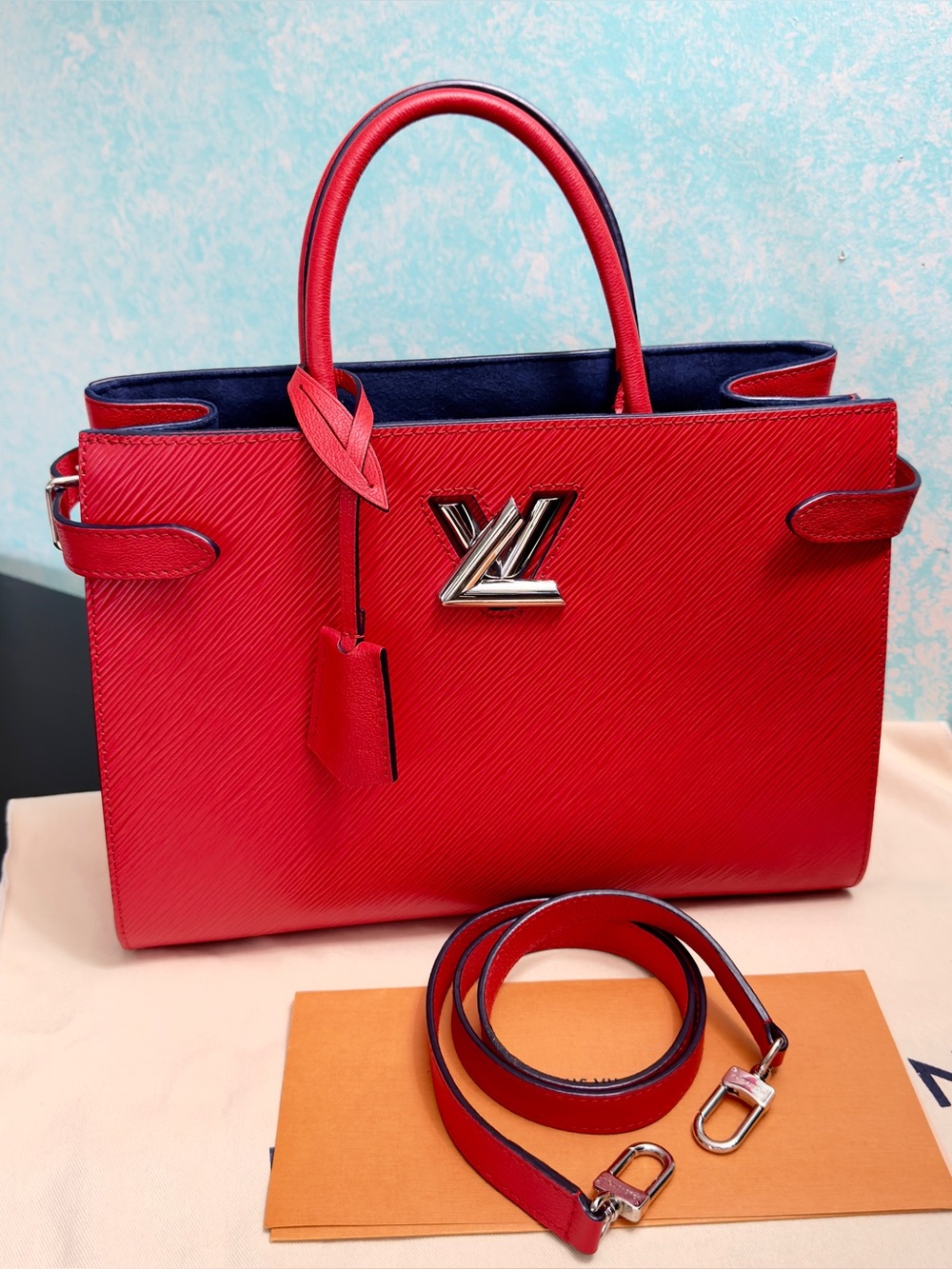 Louis Vuitton Twist Coquelicot Red Epi Leather Satchel tote